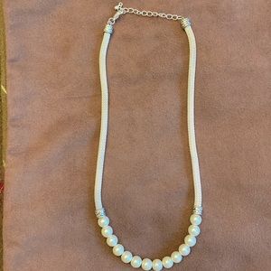 Silver and Pearl Necklace. 16” - 18”. EUC